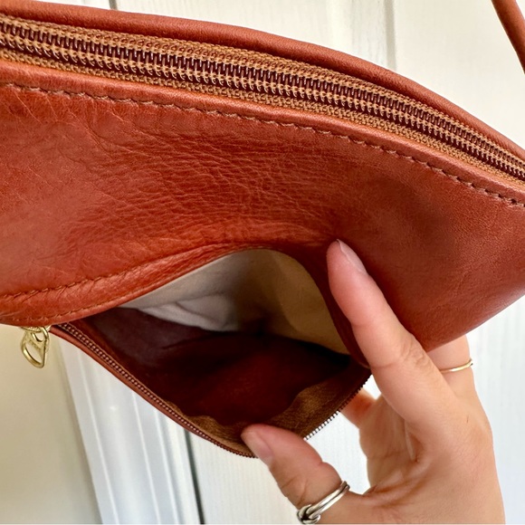 Cognac Leather Crossbody Bag - Picture 7 of 8